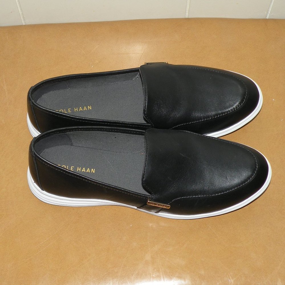 NWOB Cole Haan 0S Grand Ella Black Leather Loafer Sz 8 B Shoes Comfort
